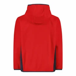 Jungen-Fleecejacke mit Kapuze und durchgehendem Reißverschluss und Color Block