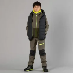Jungen-Fleecejacke mit Kapuze und durchgehendem Reißverschluss und Color Block