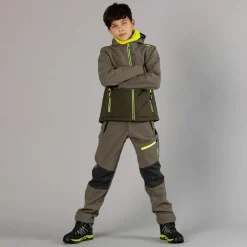 Jungen-Fleecejacke mit Kapuze und durchgehendem Reißverschluss und Color Block