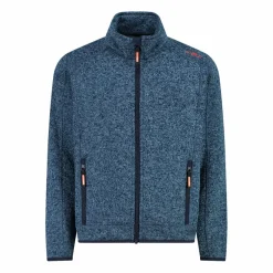 Kapuzenlose Jungen schweres Fleecejacke Knit-Tech in melierter Optik