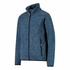 Kapuzenlose Jungen schweres Fleecejacke Knit-Tech in melierter Optik