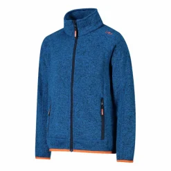 Kapuzenlose Jungen schweres Fleecejacke Knit-Tech in melierter Optik
