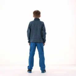 Kapuzenlose Jungen schweres Fleecejacke Knit-Tech in melierter Optik