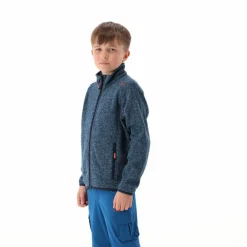 Kapuzenlose Jungen schweres Fleecejacke Knit-Tech in melierter Optik