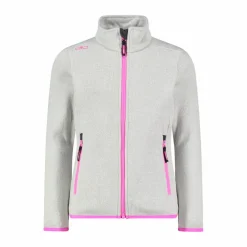 Kapuzenlose Mädchen schweres Fleecejacke Knit-Tech in melierter Optik