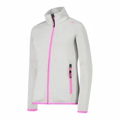 Kapuzenlose Mädchen schweres Fleecejacke Knit-Tech in melierter Optik