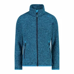 Kapuzenlose Mädchen schweres Fleecejacke Knit-Tech in melierter Optik