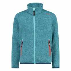 Kapuzenlose Mädchen schweres Fleecejacke Knit-Tech in melierter Optik