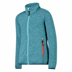 Kapuzenlose Mädchen schweres Fleecejacke Knit-Tech in melierter Optik