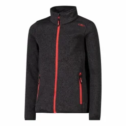 Kapuzenlose Mädchen schweres Fleecejacke Knit-Tech in melierter Optik