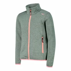 Kapuzenlose Mädchen schweres Fleecejacke Knit-Tech in melierter Optik