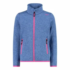 Kapuzenlose Mädchen schweres Fleecejacke Knit-Tech in melierter Optik