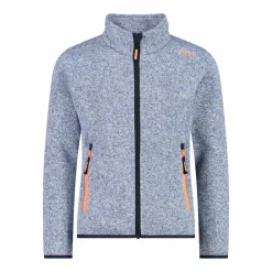 Kapuzenlose Mädchen schweres Fleecejacke Knit-Tech in melierter Optik