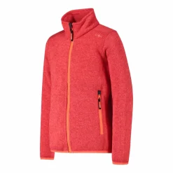 Kapuzenlose Mädchen schweres Fleecejacke Knit-Tech in melierter Optik