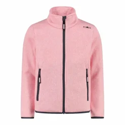 Kapuzenlose Mädchen schweres Fleecejacke Knit-Tech in melierter Optik