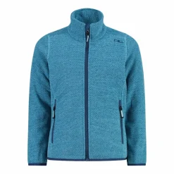 Kapuzenlose Mädchen schweres Fleecejacke Knit-Tech in melierter Optik
