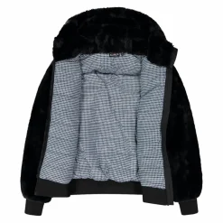 Kunstpelzjacke für Damen mit Kapuze