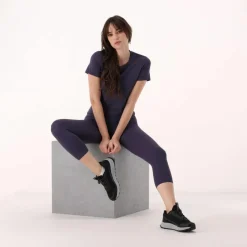 Kurzarm-Top für Damen aus Stretch-Polyamid