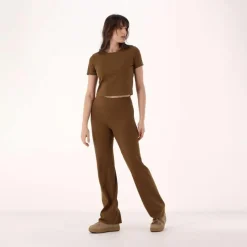 Kurzarm-Top für Damen aus Stretch-Polyamid