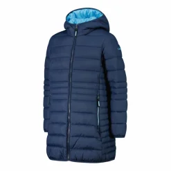 Lange Daunenjacke für Mädchen mit Taftkapuze