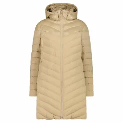 Lange einfarbige Daunenjacke Sorona® Aura für Damen