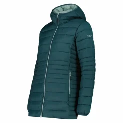 Lange einfarbige Daunenjacke Sorona® Aura für Damen