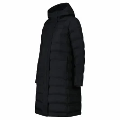 Lange gepolsterte Daunenjacke für Damen mit Kapuze