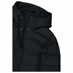 Lange gepolsterte Daunenjacke für Damen mit Kapuze