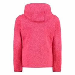 Mädchen schweres Fleecejacke Knit-Tech in melierter Optik mit Kapuze