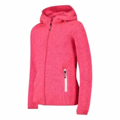 Mädchen schweres Fleecejacke Knit-Tech in melierter Optik mit Kapuze