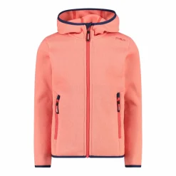 Mädchen schweres Fleecejacke Knit-Tech in melierter Optik mit Kapuze