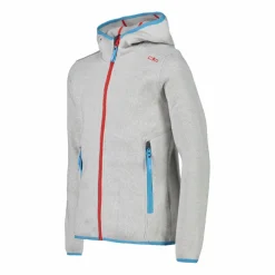 Mädchen schweres Fleecejacke Knit-Tech in melierter Optik mit Kapuze