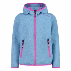 Mädchen schweres Fleecejacke Knit-Tech in melierter Optik mit Kapuze