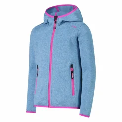 Mädchen schweres Fleecejacke Knit-Tech in melierter Optik mit Kapuze