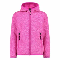 Mädchen schweres Fleecejacke Knit-Tech in melierter Optik mit Kapuze