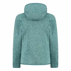 Mädchen schweres Fleecejacke Knit-Tech in melierter Optik mit Kapuze