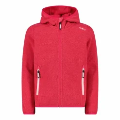 Mädchen schweres Fleecejacke Knit-Tech in melierter Optik mit Kapuze