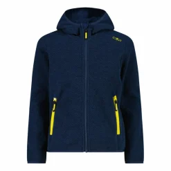 Mädchen schweres Fleecejacke Knit-Tech in melierter Optik mit Kapuze