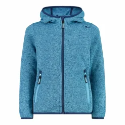 Mädchen schweres Fleecejacke Knit-Tech in melierter Optik mit Kapuze