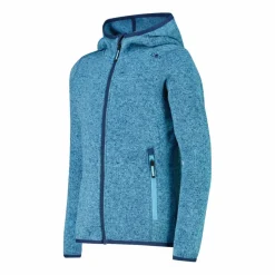 Mädchen schweres Fleecejacke Knit-Tech in melierter Optik mit Kapuze