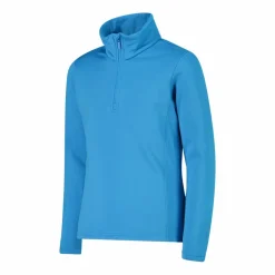 Mädchen Stretch Performance Stehkragenshirt mit kurzem Reißverschluss