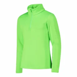 Mädchen Stretch Performance Stehkragenshirt mit kurzem Reißverschluss