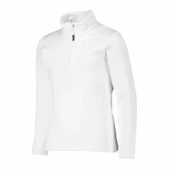 Mädchen Stretch Performance Stehkragenshirt mit kurzem Reißverschluss