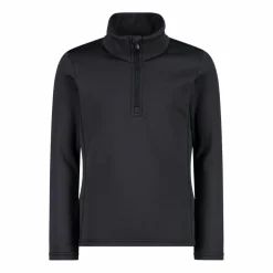 Mädchen Stretch Performance Stehkragenshirt mit kurzem Reißverschluss