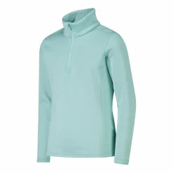 Mädchen Stretch Performance Stehkragenshirt mit kurzem Reißverschluss