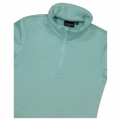 Mädchen Stretch Performance Stehkragenshirt mit kurzem Reißverschluss