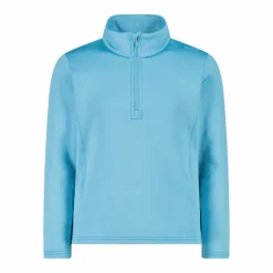 Mädchen Stretch Performance Stehkragenshirt mit kurzem Reißverschluss