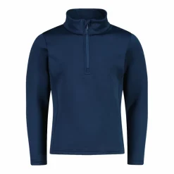 Mädchen Stretch Performance Stehkragenshirt mit kurzem Reißverschluss