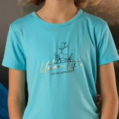 Mädchen-T-Shirt aus Funktionsgewebe mit Print vorne