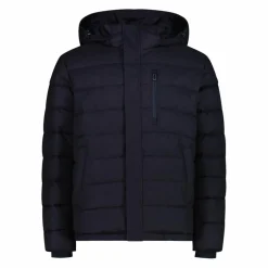 Melierte gepolsterte Herrenjacke mit Kapuze mit Sorona